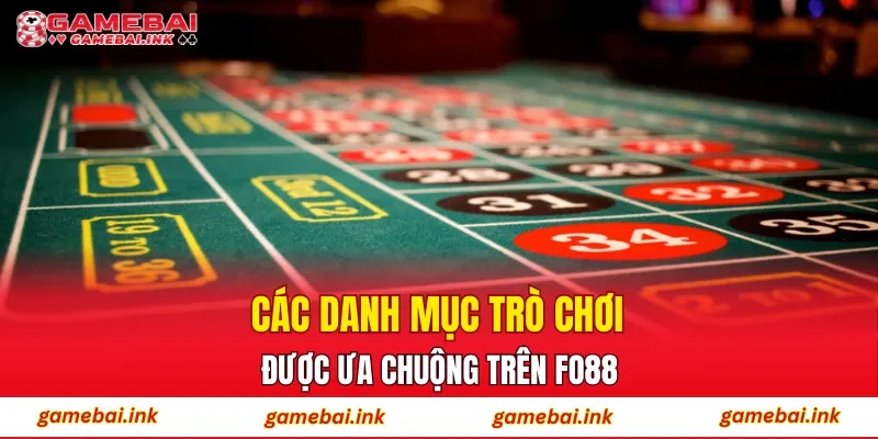 FO88 – Sân Chơi Cá Cược Trực Tuyến Chuẩn Phong Cách Hiện Đại 2 Các danh mục trò chơi được ưa chuộng trên FO88